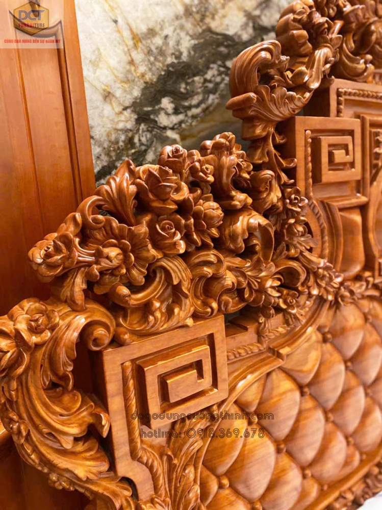 giường ngủ cổ điển gỗ gõ đỏ G54